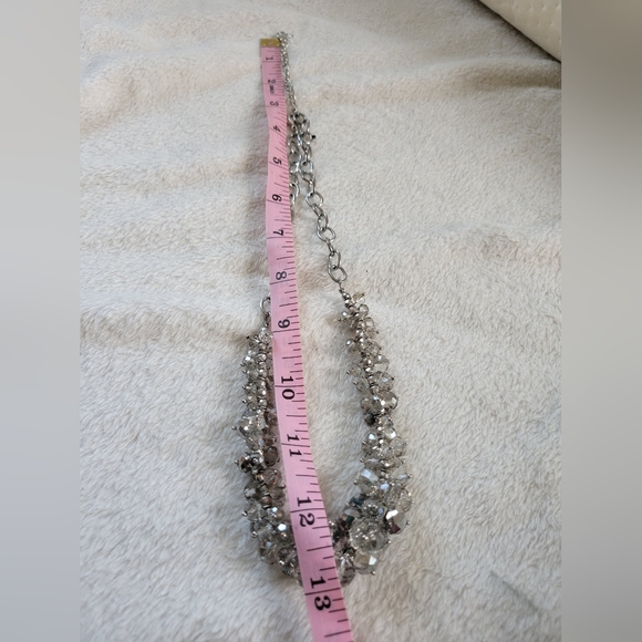 Simply Vera Vera Wang | Elegant Silver Tone Glass Beaded Cluster Necklace - Picture 7 of 9